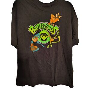 Men's Battletoads 2X Black T-Shirt, Nintendo, Rash, Zitz, Pimple NES, Cotton